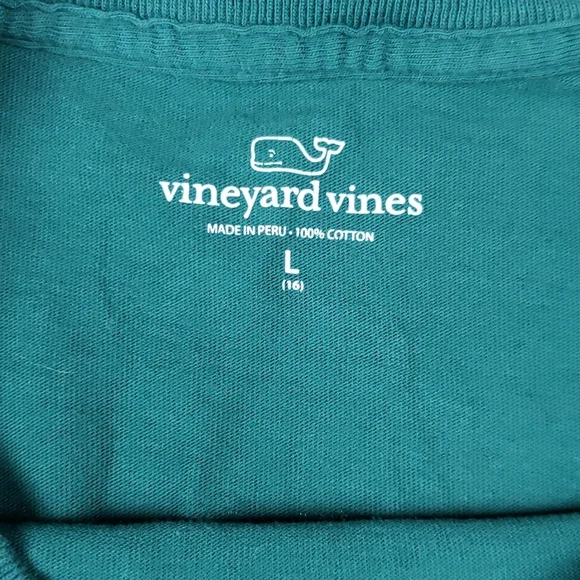 Vineyard Vines Hunter Green Long Sleeve Tee With Front Pocket Size Large - Picture 3 of 5